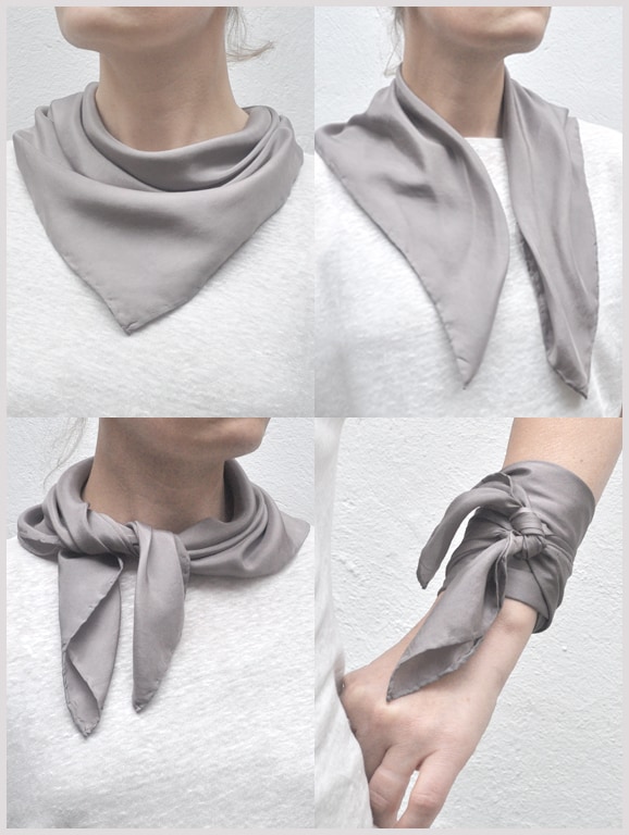 silk scarf, silk wrists warmers